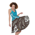 Frozen Mammoth And Fossil Print Women's Sleeveless Dress