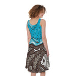 Frozen Mammoth And Fossil Print Women's Sleeveless Dress