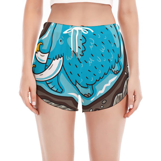 Frozen Mammoth And Fossil Print Women's Split Running Shorts