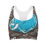 Frozen Mammoth And Fossil Print Women's Sports Bra