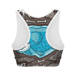 Frozen Mammoth And Fossil Print Women's Sports Bra