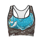 Frozen Mammoth And Fossil Print Women's Sports Bra
