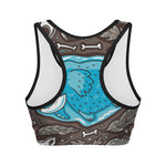 Frozen Mammoth And Fossil Print Women's Sports Bra