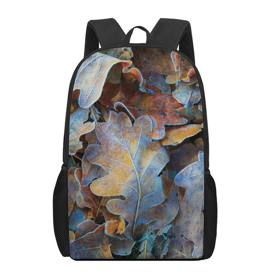 Frozen Oak leaf Print 17 Inch Backpack