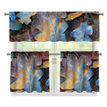 Frozen Oak leaf Print 3 Piece Kitchen Curtains