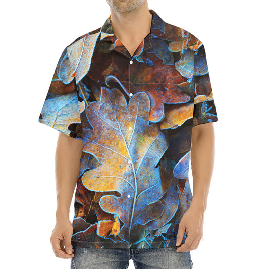 Frozen Oak leaf Print Aloha Shirt