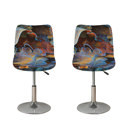 Frozen Oak leaf Print Bar Stool Covers