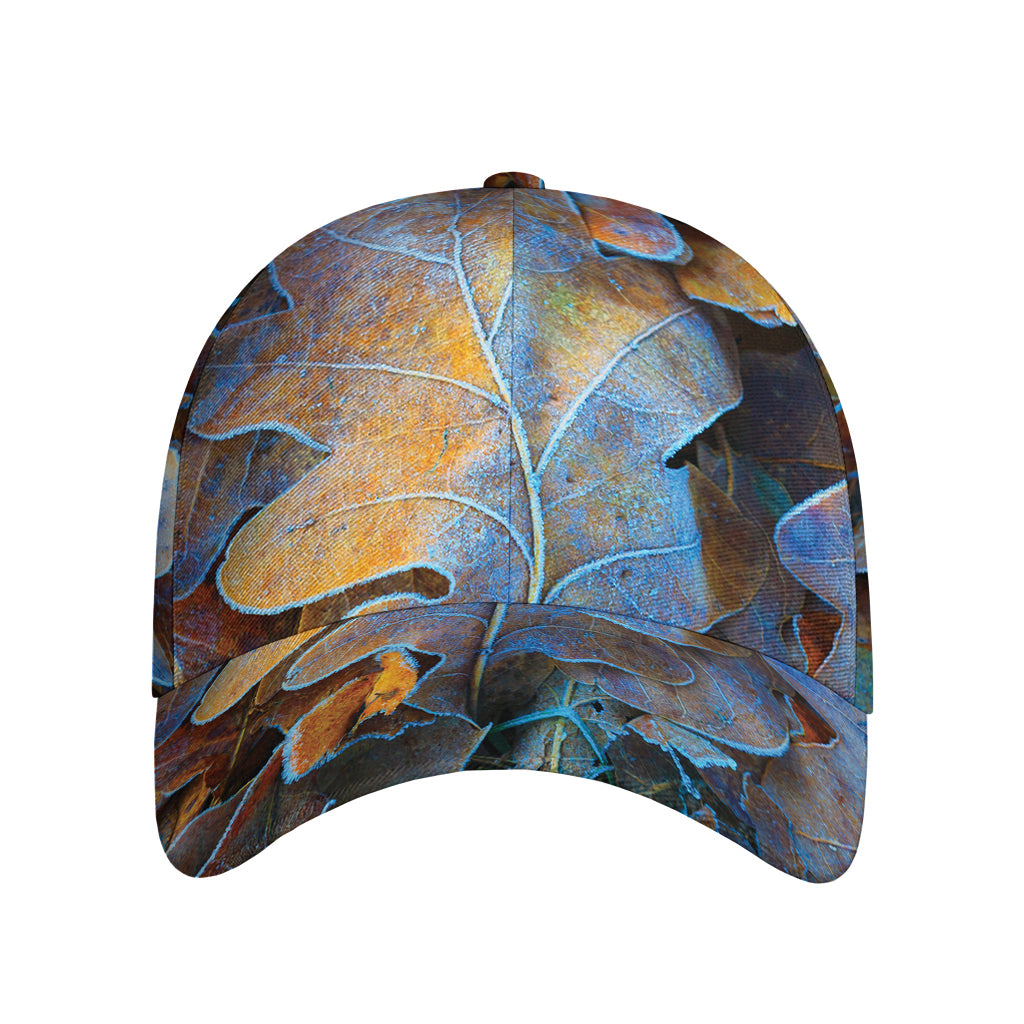 Frozen Oak leaf Print Baseball Cap