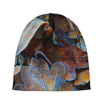 Frozen Oak leaf Print Beanie