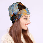 Frozen Oak leaf Print Beanie