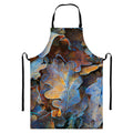 Frozen Oak leaf Print Bib Apron With Pocket