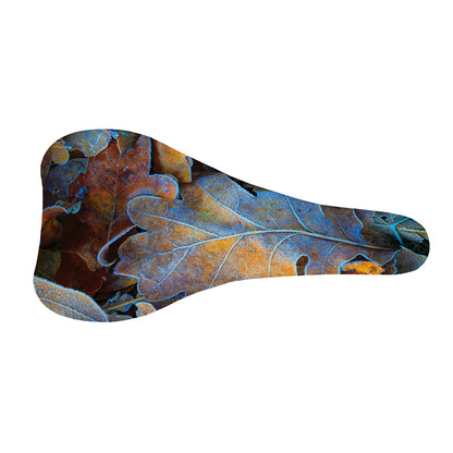 Frozen Oak leaf Print Bicycle Seat Cover