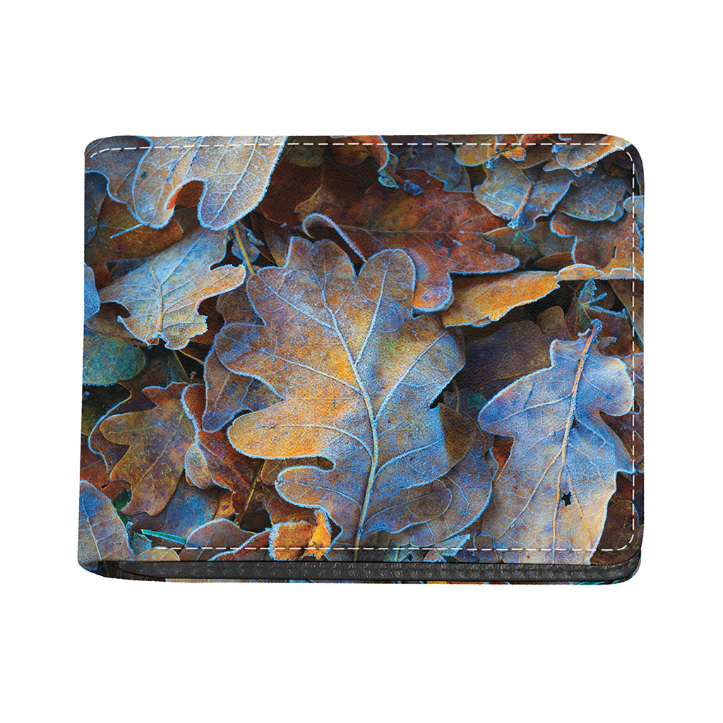 Frozen Oak leaf Print Bifold Wallet