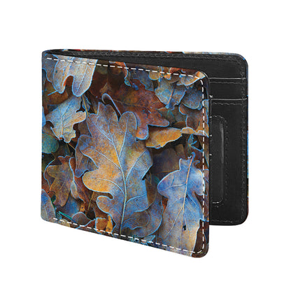 Frozen Oak leaf Print Bifold Wallet