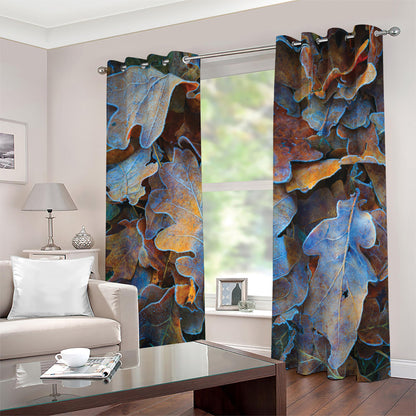 Frozen Oak leaf Print Blackout Grommet Curtains