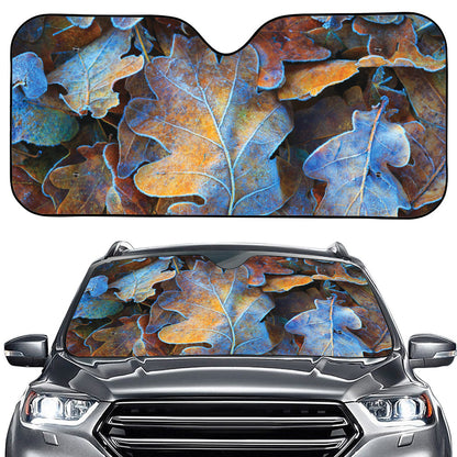 Frozen Oak leaf Print Car Windshield Sun Shade
