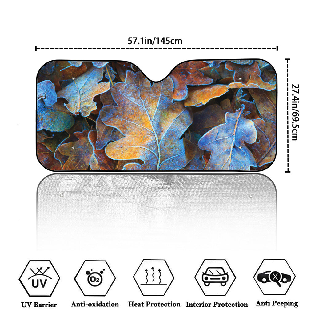 Frozen Oak leaf Print Car Windshield Sun Shade
