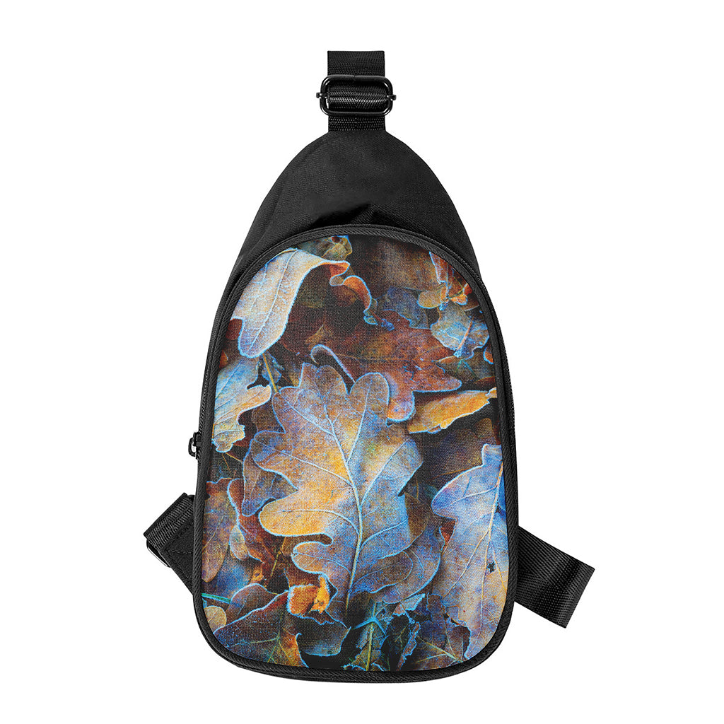 Frozen Oak leaf Print Chest Bag