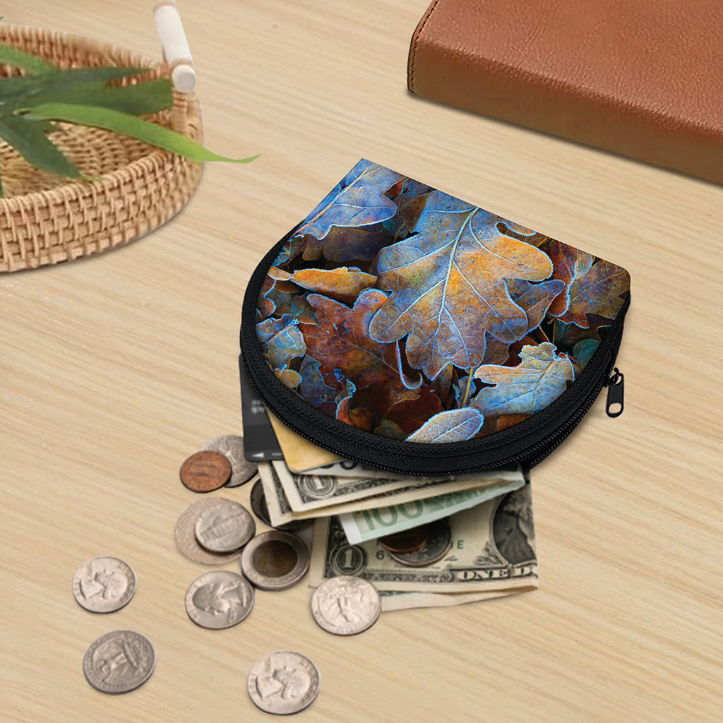 Frozen Oak leaf Print Coin Purse