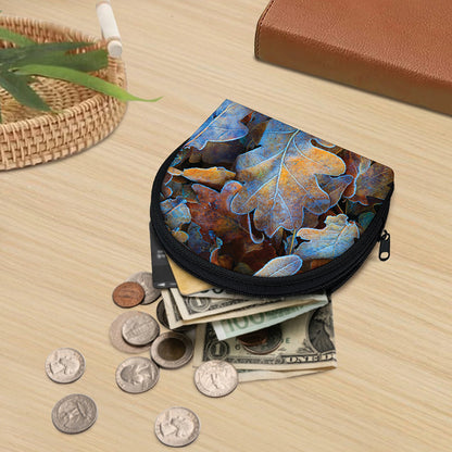 Frozen Oak leaf Print Coin Purse