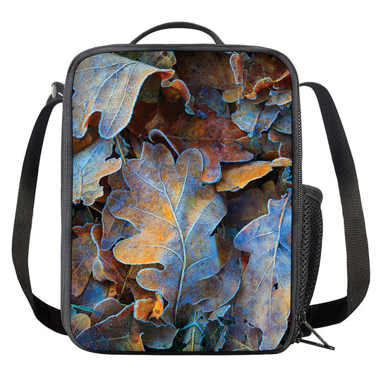 Frozen Oak leaf Print Crossbody Lunch Bag