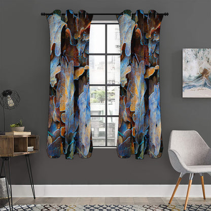 Frozen Oak leaf Print Curtain