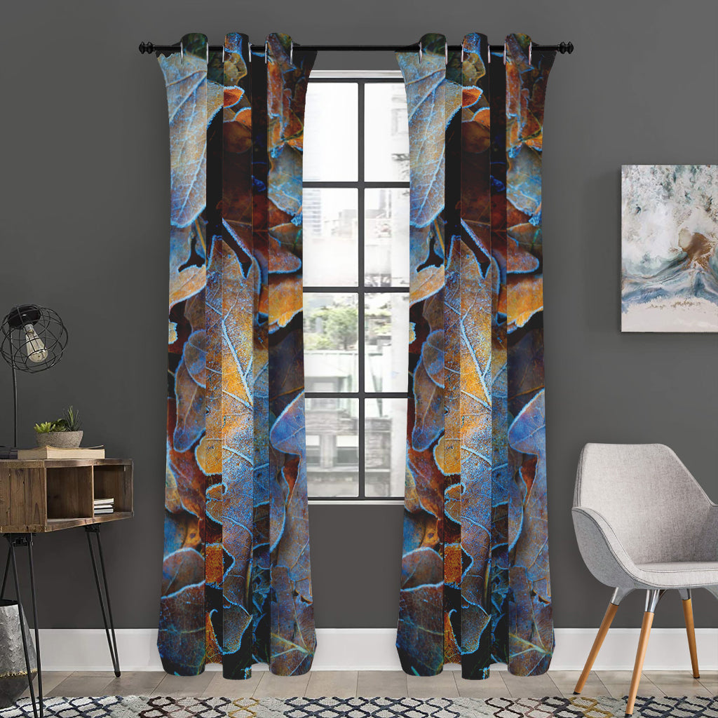 Frozen Oak leaf Print Curtain