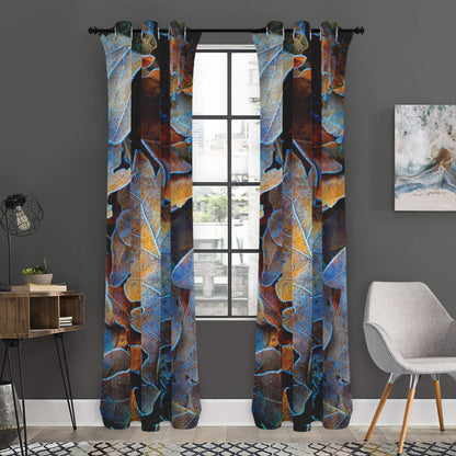 Frozen Oak leaf Print Curtain