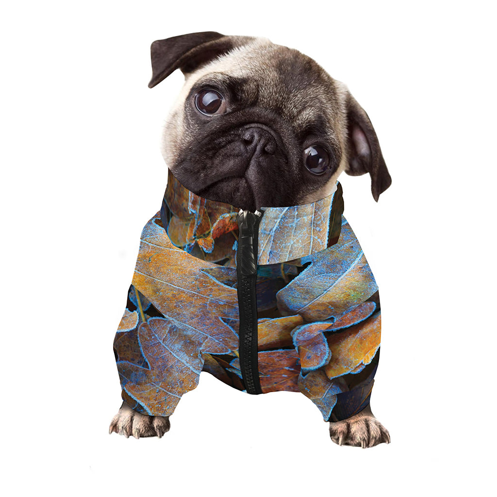 Frozen Oak leaf Print Dog Zip Up Jacket