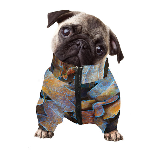 Frozen Oak leaf Print Dog Zip Up Jacket