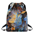 Frozen Oak leaf Print Drawstring Backpack