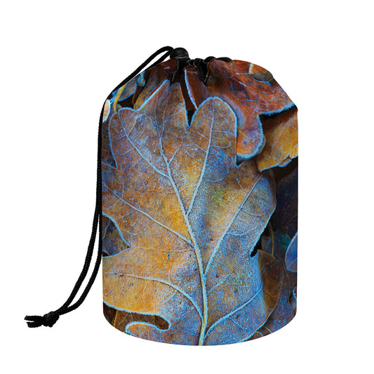 Frozen Oak leaf Print Drawstring Makeup Bag