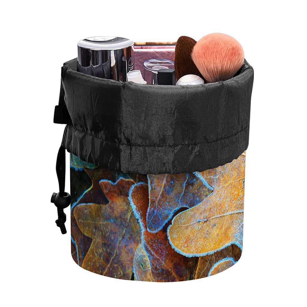 Frozen Oak leaf Print Drawstring Makeup Bag