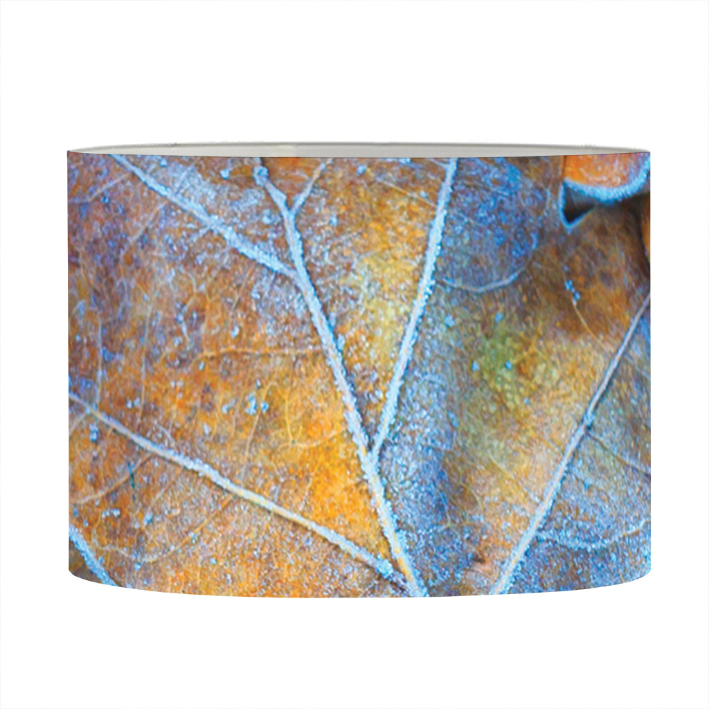 Frozen Oak leaf Print Drum Lamp Shade