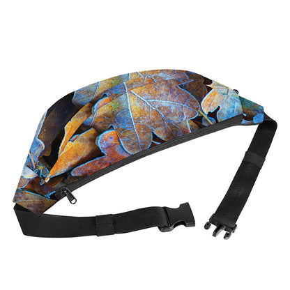 Frozen Oak leaf Print Fanny Pack