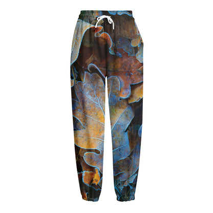 Frozen Oak leaf Print Fleece Lined Knit Pants