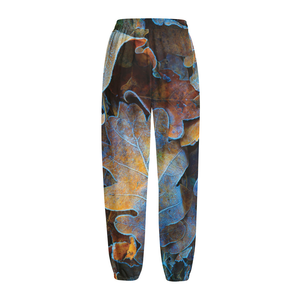 Frozen Oak leaf Print Fleece Lined Knit Pants