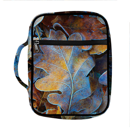 Frozen Oak leaf Print Front Pocket Bible Bag