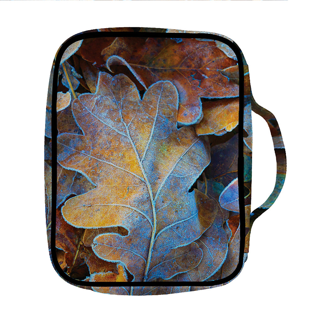 Frozen Oak leaf Print Front Pocket Bible Bag