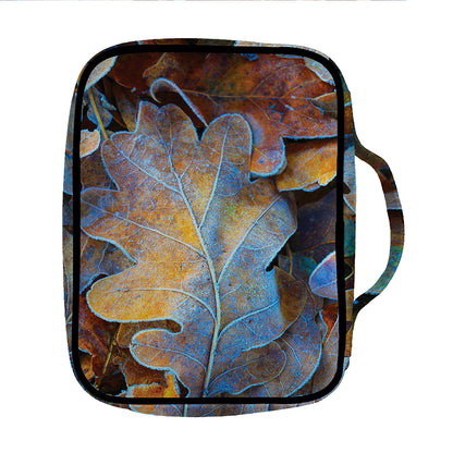 Frozen Oak leaf Print Front Pocket Bible Bag
