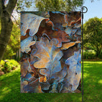 Frozen Oak leaf Print Garden Flag