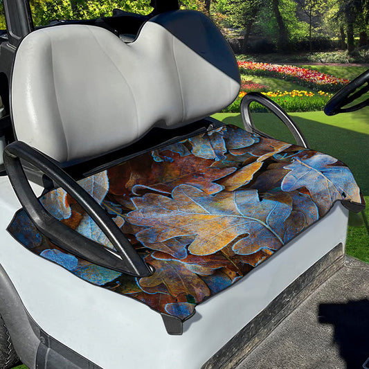 Frozen Oak leaf Print Golf Cart Seat Cover
