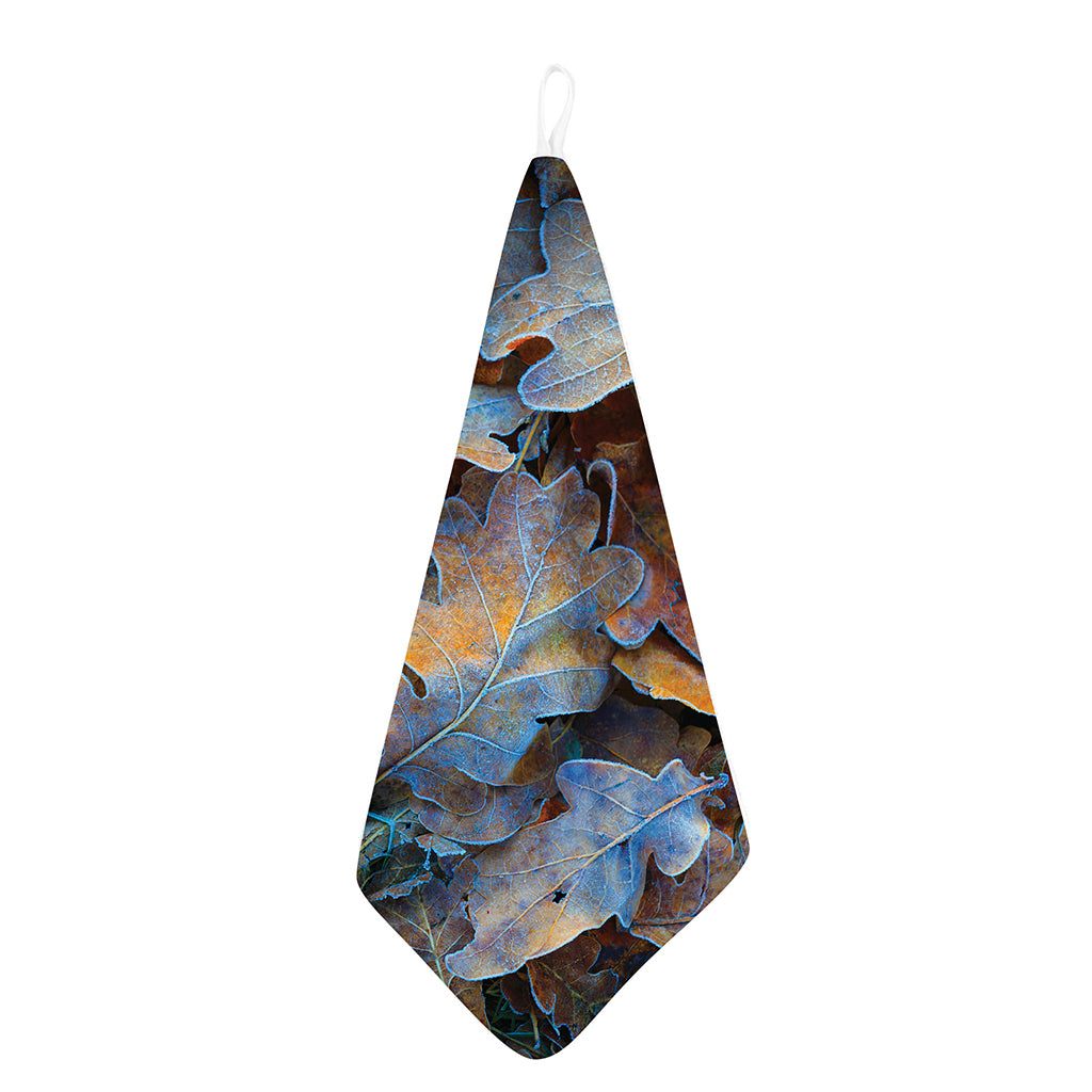 Frozen Oak leaf Print Hand Towel