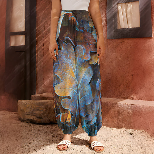 Frozen Oak leaf Print Harem Pants