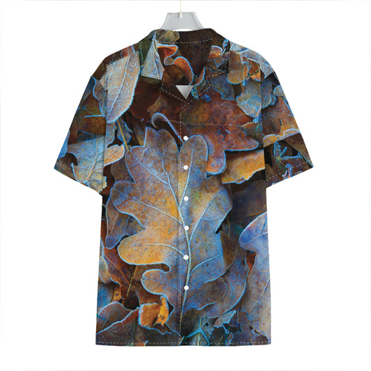 Frozen Oak leaf Print Hawaiian Shirt