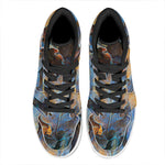 Frozen Oak leaf Print High Top Leather Sneakers