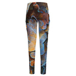 Frozen Oak leaf Print High-Waisted Pocket Leggings