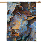 Frozen Oak leaf Print House Flag
