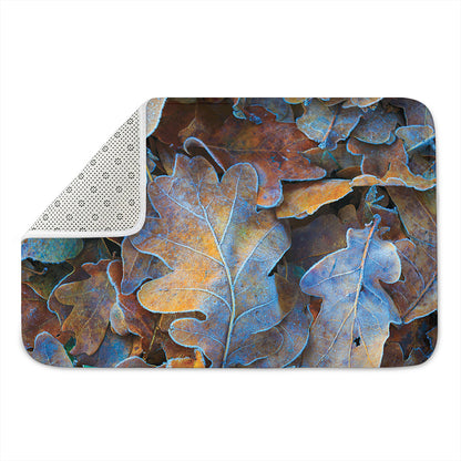 Frozen Oak leaf Print Indoor Door Mat