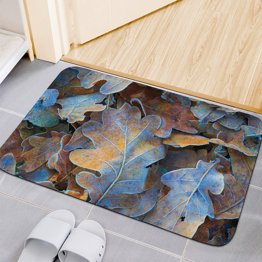 Frozen Oak leaf Print Indoor Door Mat